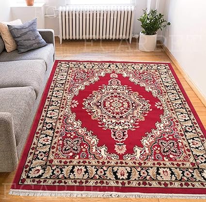 Fcarpet Velvet Touch Carpet, 150X200 cm (5X7 Feet) Red