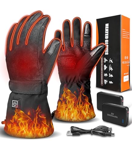 Guantes Calefactados, Con Batería Eléctrica, Calentadores De Manos Para Hombres Y Mujeres, Ultra Delgados, Recargables, Guantes De Invierno Para Senderismo, Esquí, Equitación, Ciclismo, Negro (XXS