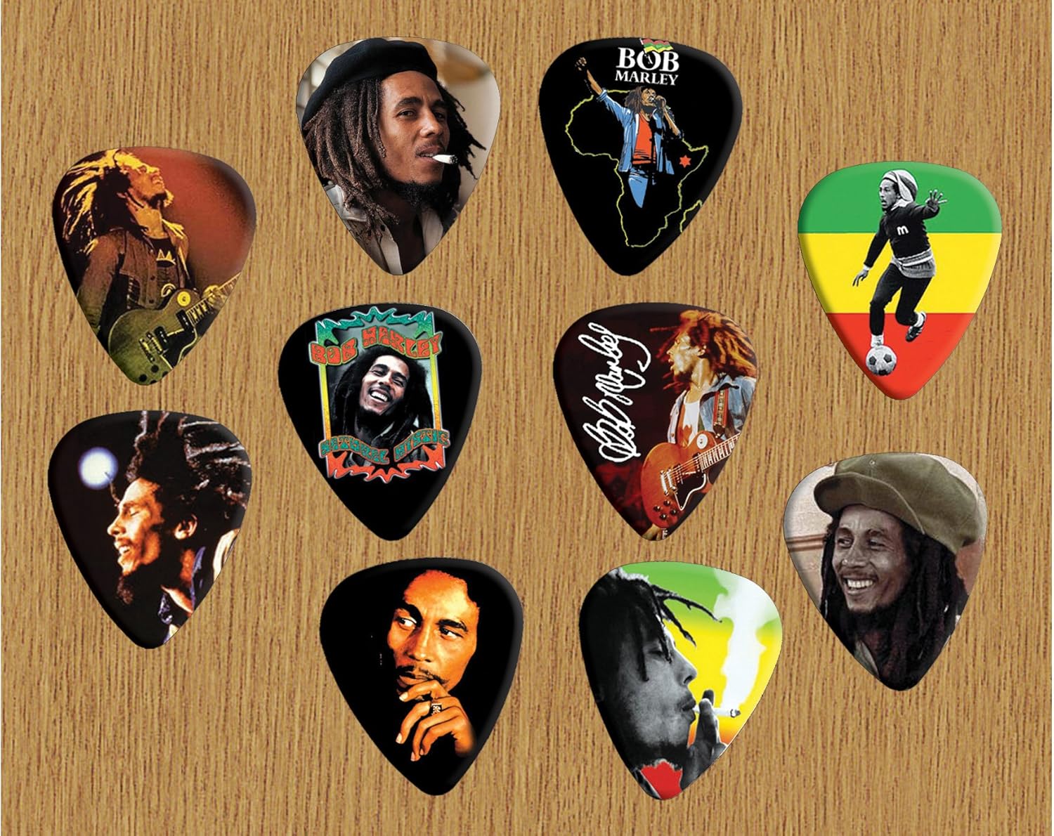 Printed Picks Company Bob Marley Loose Guitar Picks X 10