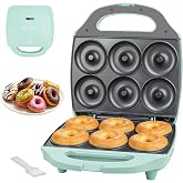 Baker&rsquo;s Friend Mini Donut Maker Machine for Home, 6 x 3'' Mini Doughnut Maker Machine, Donut Maker for Kids, Maquina Para Hacer Donas, Donut Baking Pan, Donut Party, Aqua