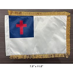 SYII Christian Table Flag with Gold Fringed