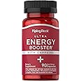 Piping Rock Energy Supplement with Caffeine | 90 Capsules | Quick Release Energy Booster Pills | Non-GMO, Gluten Free Formula