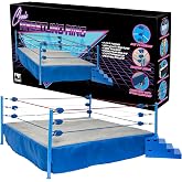 Figures Toy Company Classic Wrestling Ring for Wrestling Figures | Build Classic Championship Matches in a 21.5-Inch Ring with Fabric Skirt, Padded Mat and Breakable Steps