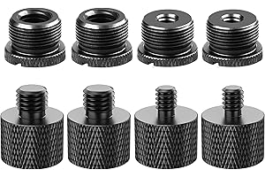 IXTECH Mic Stand Adapter Set 8 pieces Metal Microphone Stand Screw Thread Adapter 5/8 Female to 3/8 Male 3/8 Female to 5/8 Male 5/8 Female to 1/4 Male 1/4 Female to 5/8 Male Tripod Adapter