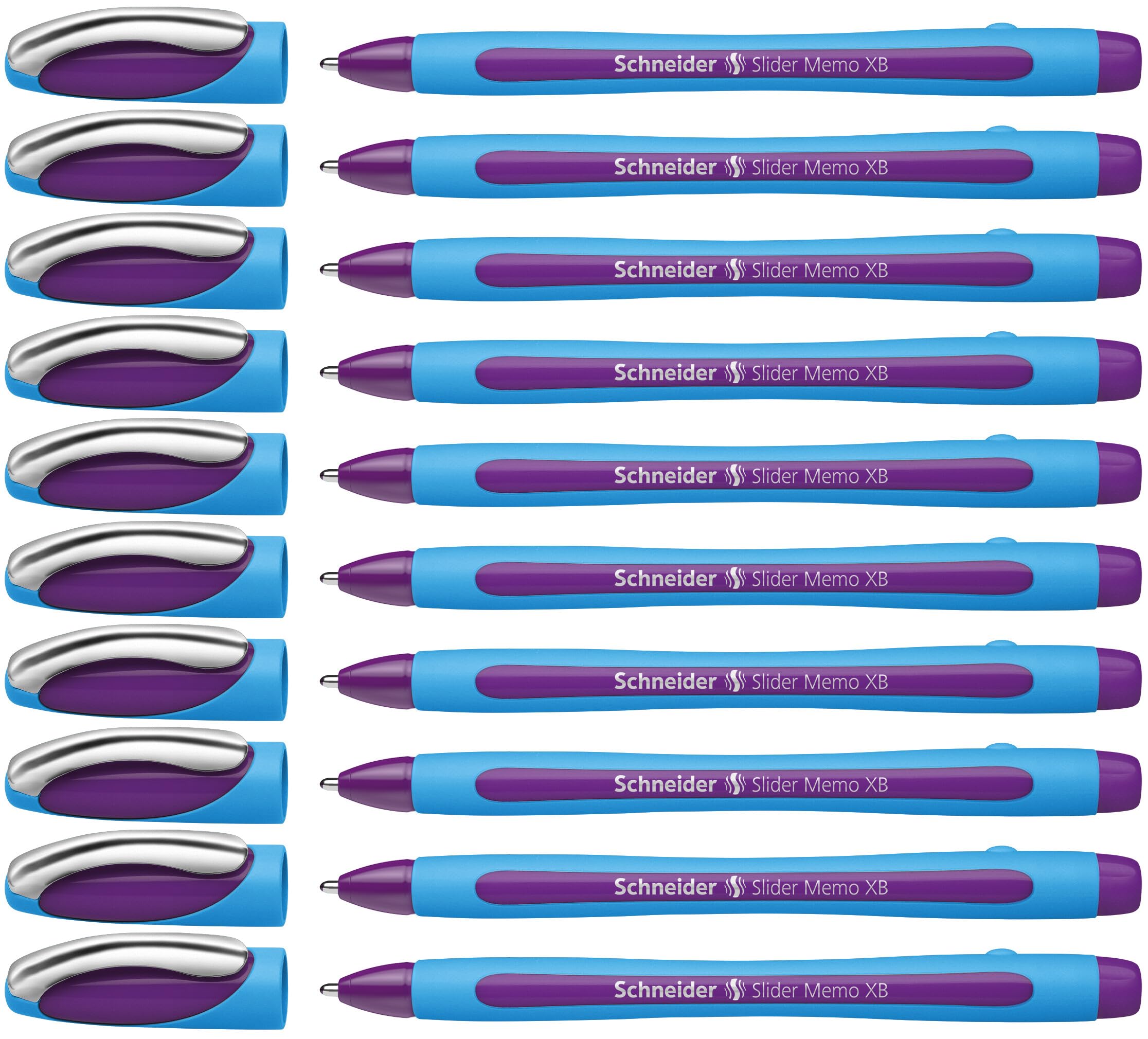 Schneider Slider Memo XB 150208 Ballpoint Pen Purple Pack of 10
