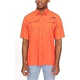 Swiss Alps Mens Short Sleeve Button Down Sun Protection UPF 30+Shirt Quick Dry Cooling Fishing Shirts Casual Summer Tops