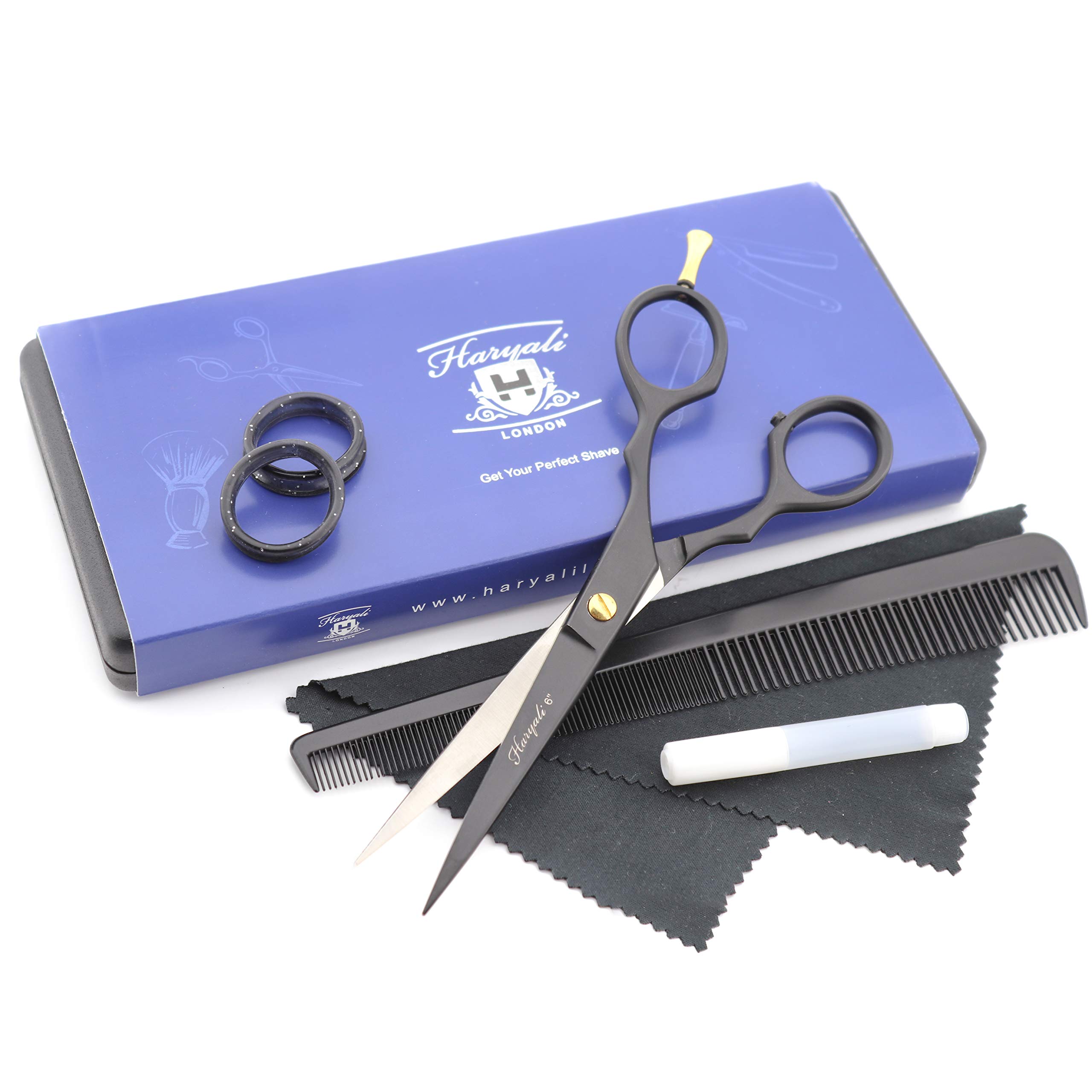 Professional Black Hairdresser 6.0" Barber Scissors Hairdressing Hair Cutting Salon Shears with Razor Sharp Edges Comes in a Black Case