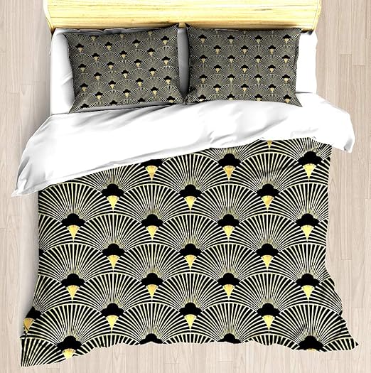 Amazon Com Ntcbed Art Deco Fan Pattern Vintage 1920 Era Gold