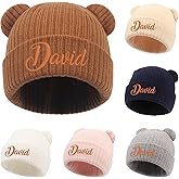 Feraurae Personalized Baby Hat for Boys Girls Custom Name Newborn Beanies 0-12 Months Preemie Infant Gift Knit Winter Hats