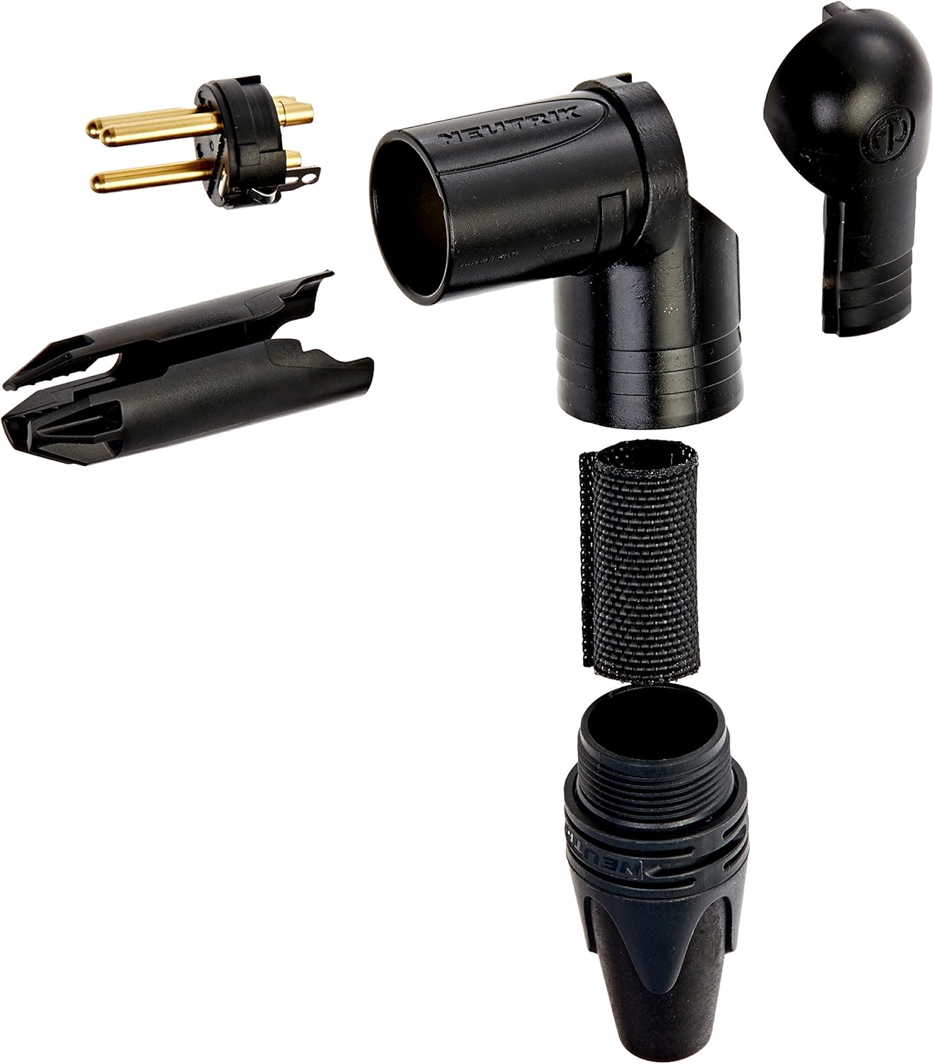 Neutrik NC3MRX-B 3-Pin R/A M Cable MT XLR, Black-Gold, Original Version, 15.5 millimeters
