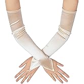 BABEYOND Long Opera Party 20s Satin Gloves Stretchy Adult Size Elbow Length