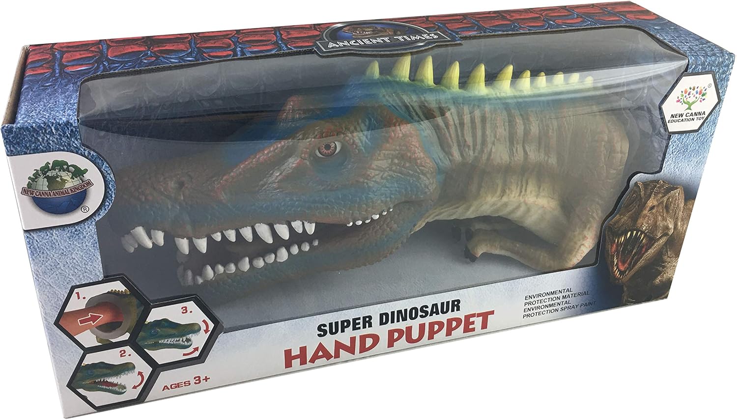 Bw H Dinosaur Hand Puppet Realistic Details Jurassic Play Toy Amazon Co Uk Toys Games