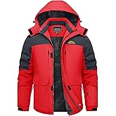 TACVASEN Men's Winter Coats with 9 Pockets Waterproof Ski Jacket Warm Fleece Lined Parka with Hood for Work Outdoor