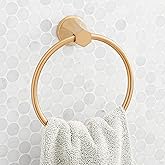 Signature Hardware 955087 Elita 6-5/16" Wall-Mounted Towel Ring - Brushed Gold