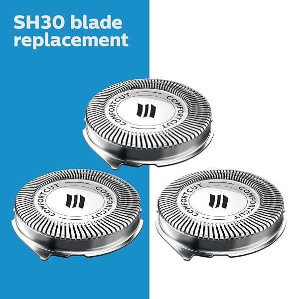 PHILIPS NORELCO SH30/52 SHAVING HEADS, COMPATIBLE WITH PHILIPS SHAVERS SERIES 1000, 3000 AND 5000, POWERFUL PERFORMANCE, SELF-SHARPENING, 3 PIECES, MODEL SH30/52