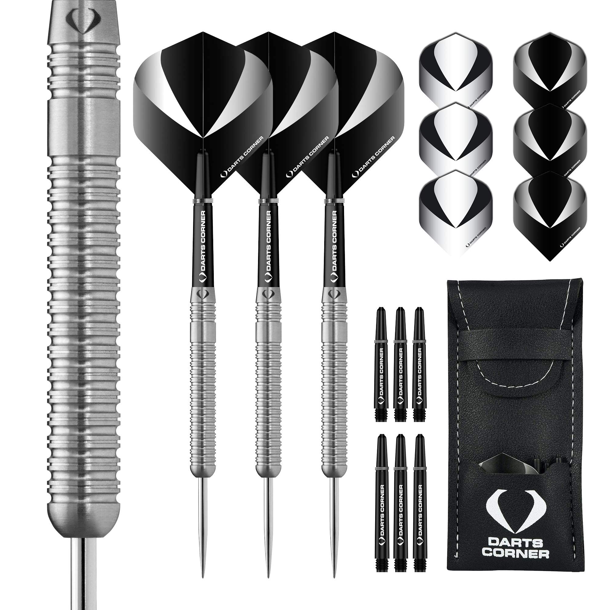 DESIGNA DARTS Corner Gallant Steel Tip Dart Set | Ringed Grip 90% Tungsten Barrel | M1, Standard, 25g (D0689)