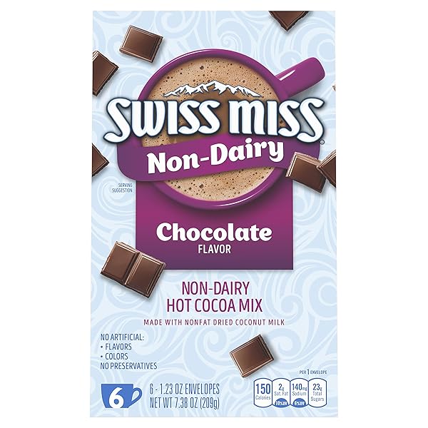 SWISS MISS NON-DAIRY CHOCOLATE FLAVORED HOT COCOA MIX, 1.23 OZ 6 CT