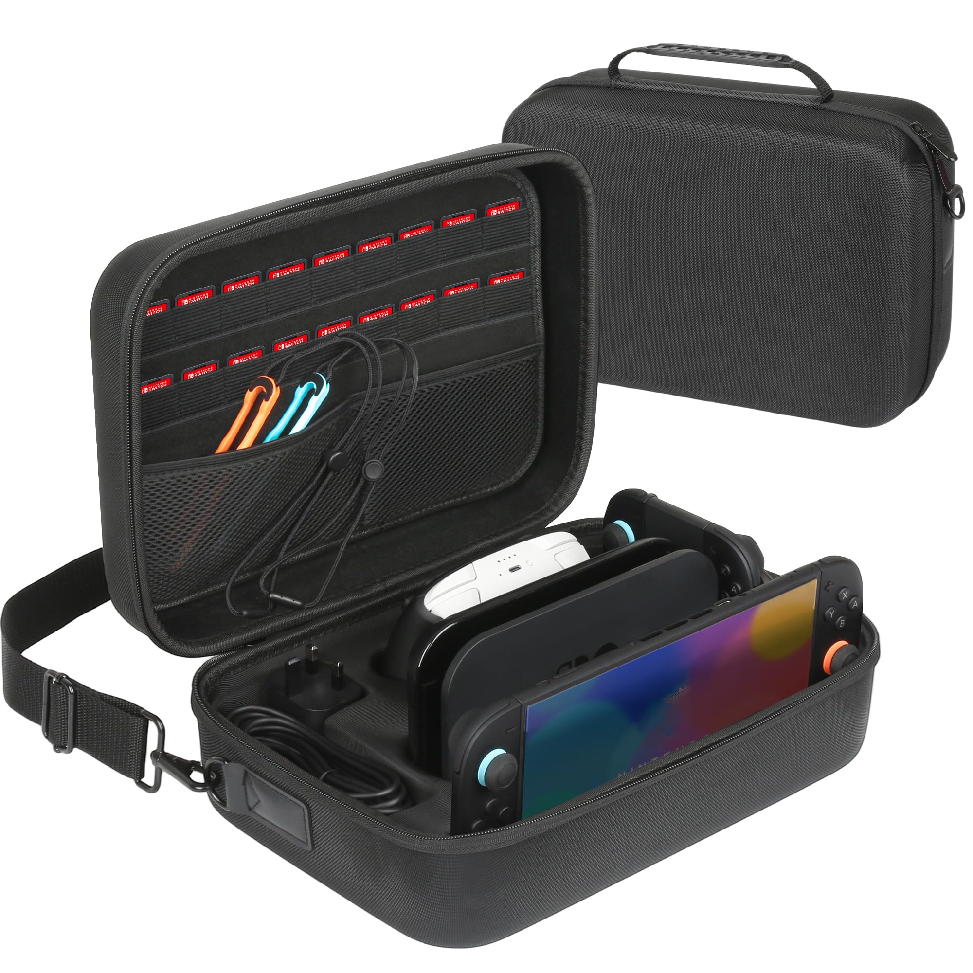 Sylzethion Switch 2 Case(2025), Hard Shell Travel Case with 18 Game Card Slots, All-in-One Protection for Switch 2 Console & Pro Controller Accessories