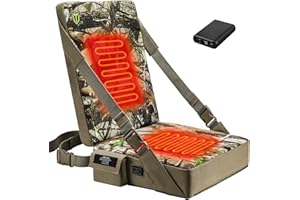 TIDEWE Hunting Seat Cushion Heated with Backrest & Battery Pack, Self-Supporting Water Resistant Hunting Seat Tree Stand, Warm Portable Seat Pads for Hunting, Camping, Fishing (Next Camo G2 & Vista)