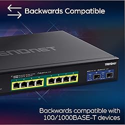 TRENDnet 10-Port Multi-Gig Web Smart PoE+ Switch, 8
