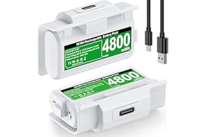 CYOYPPY Rechargeable Xbox Controller Battery Pack for Xbox One/Xbox Series X|S, 2 x 4800mWh Xbox One Controller Batteries Pack Play and Charge Kit USB-C Charging Cable/4 Covers (Batteries