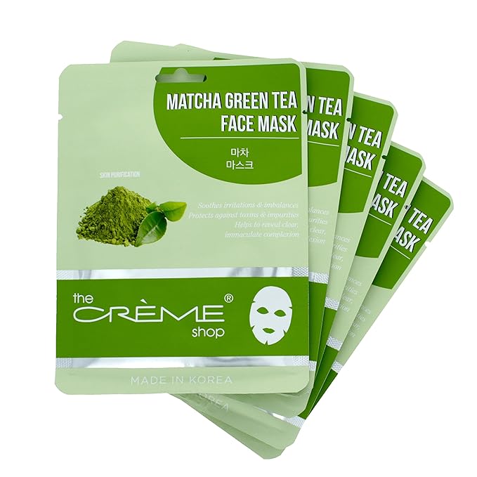 The Crème Shop Matcha Green Tea Face Mask 5 Piece Set Beauty