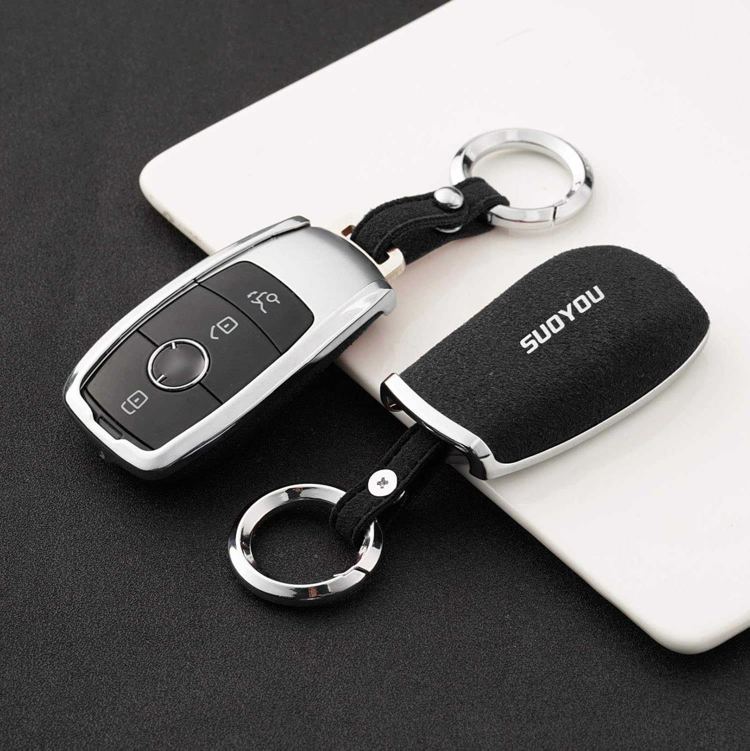 TECART Smart Autoschlüssel Hülle Für Mercedes S-Klasse W223 & C-Klasse W206 - Leder Case