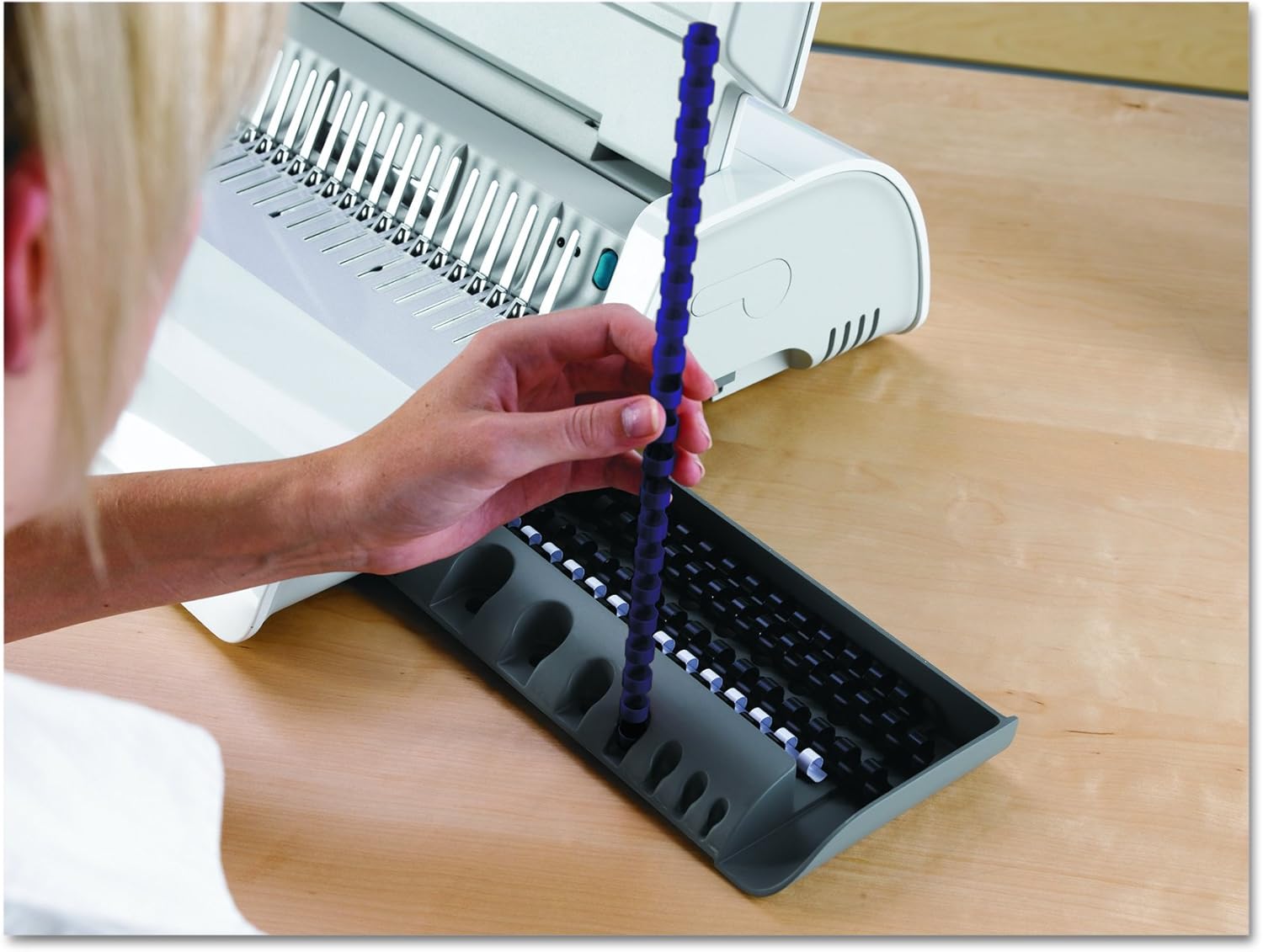 Fellowes 5216701 Pulsar Electric Comb Binding System, 300 Sheets, 17 x 15 3/8 x 5 1/8, White, Grey : Office Products