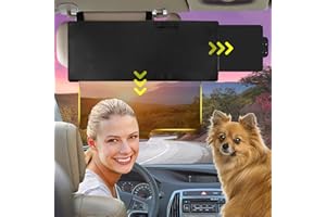 FILBA Car Visor Extender, Polarized Sun Visor Multifunctional Retractable Polycarbonate HD Automotive Sunshade Blocker for Car Anti-Glare, Uv, Fog and Snow Blindness 13" (Black), JS-005