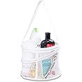 Handy Laundry Foldable Shower Caddy - Collapsible, Portable, Drainage Hole, Carry Handle, Large Compartments, Great Organizer for Camp, Travel, Gym, and Dorm (White)