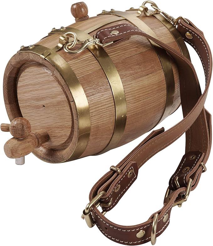 KegWorks St. Bernard Dog Collar Wood Rescue Barrel Brass Bands 1