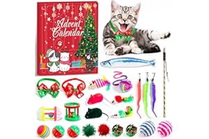LARCHIO Cat Advent Calendar 2025, 24 Days Cat Toy Countdown Calendar Christmas Toys for Kitten with Catnip Toys, Mice, Xmas Gifts for Cat Lovers
