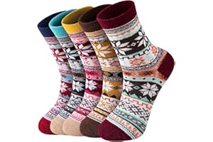 Nimalpal 5 Pairs Wool Socks for Women - Wool Socks Womens, Winter Cozy Sock Warm Sock