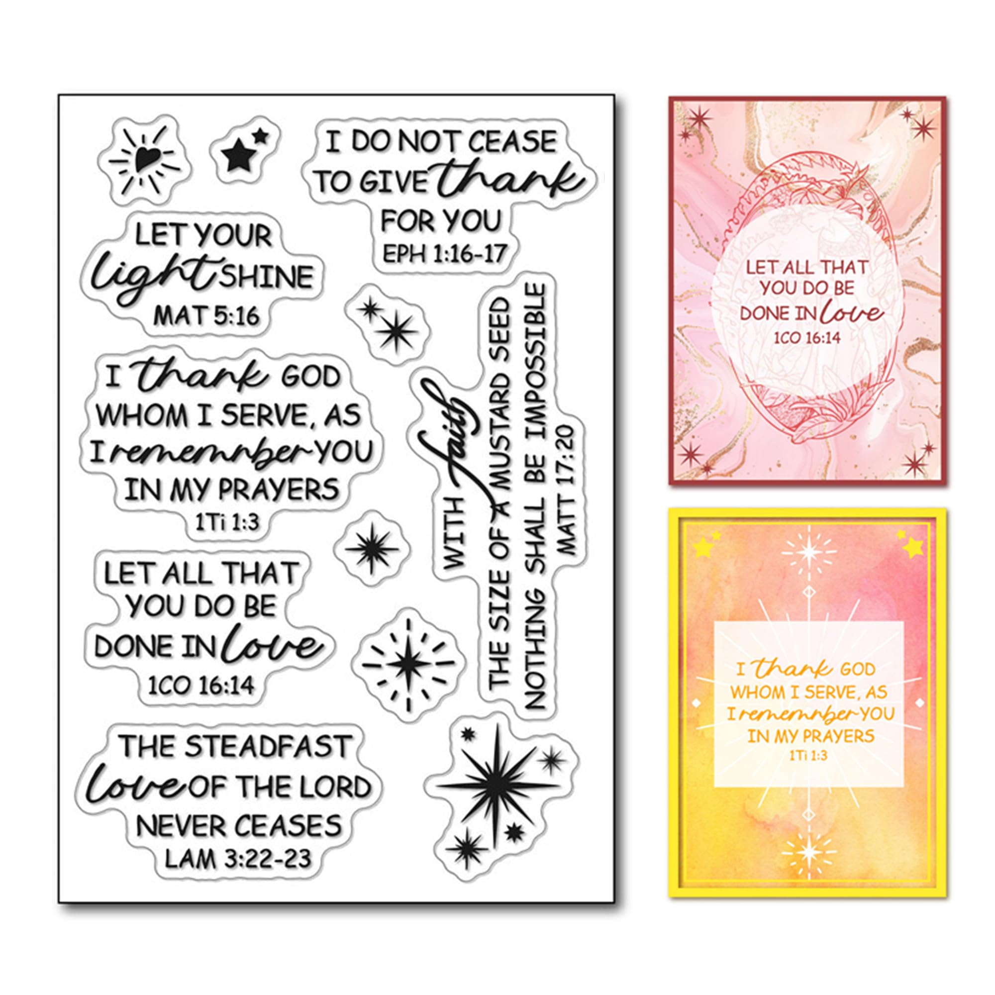 arriettycraft Bible Verses Clear Stamps for Card Making or Journaling, Christian Quotes Sentiment Rubber Stamps Christian Verse Silicone Stamps for Scrapbooking Paper Crafts Decoration