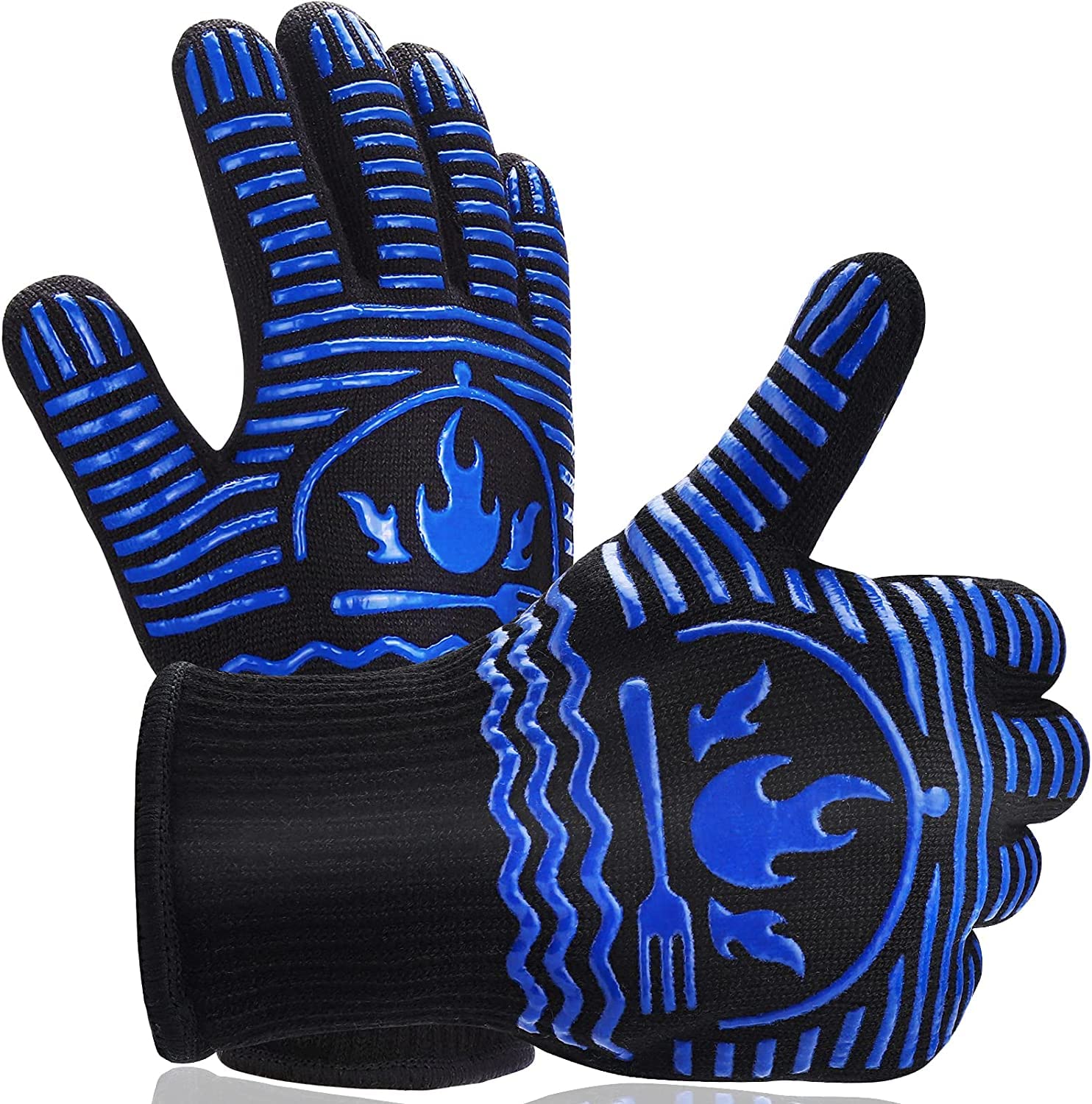 Photo 1 of Recoty BBQ Gloves, 1472°F Extreme Heat Resistant Grill Gloves, Non-Slip Food Grade Silicone Oven Mitts for Kitchen, Cooking, Barbecue, Baking, Smoker (11inch)