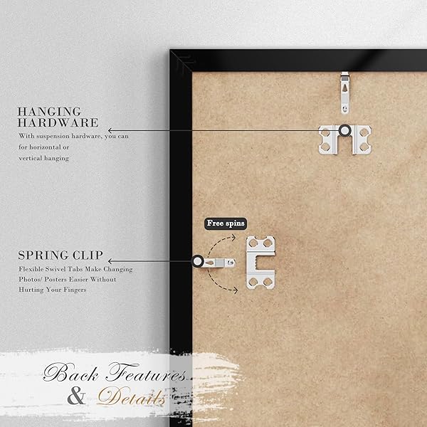 PEALSN 20X28 PICTURE FRAME SET OF 2, DISPLAY PICTURES 16 X 24 WITH MAT OR 20 X 28 WITHOUT MAT FOR WALL MOUNTING DISPLAY, POSTER FRAMES, BLACK