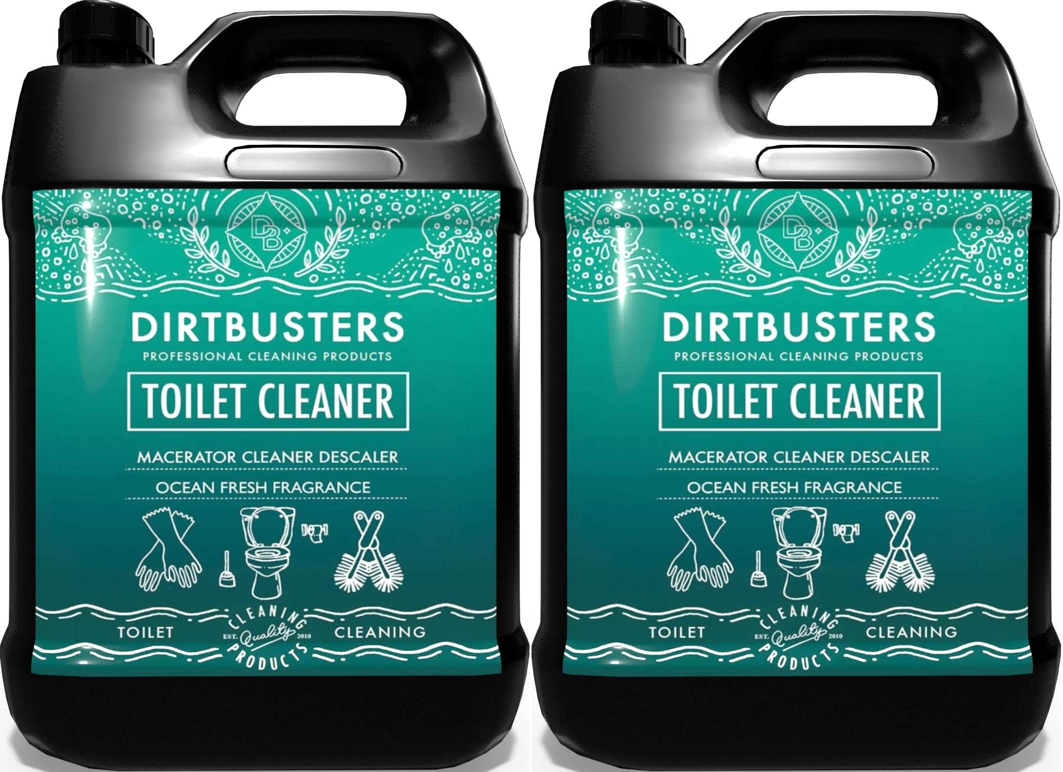 Dirtbusters Toilet Macerator Cleaner & Descaler, Deep Cleaning With Limescale Remover, Pump Units, Toilets, Septic Tanks, Macerators & Urinals (2x5L)