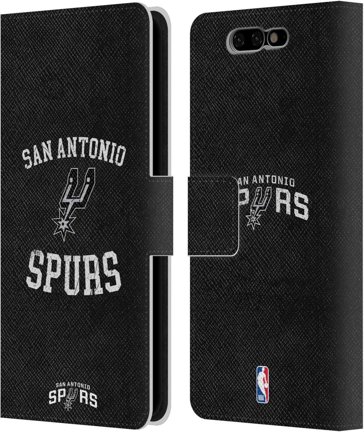 Head Case Designs Officially Licensed by NBA Distressed 2019/20 San Antonio Spurs Leather Book Wallet Case Cover Compatible with Xiaomi Black Shark