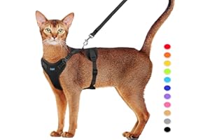 Supet Cat Harness and Leash Set for Small to Large Cats Adjustable Cat Vest Harness with Reflective Trim Universal Cat Leash and Harness for Cats/Puppies