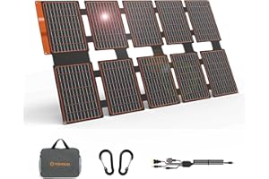 FlexSolar 100W Portable Solar Panels Chargers with PD3.0 USB-C,QC3.0 USB-A and DC Outputs Foldable IP67 Waterproof Power Emergency Camping for Small Power Station Generator,Phones, Power Banks