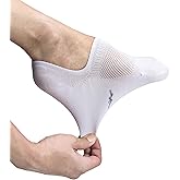 Pro Mountain Thin No Show Socks Seamless Wide Toe Box 6 Pack Liner Unisex Size S to X-Large Cotton Footies