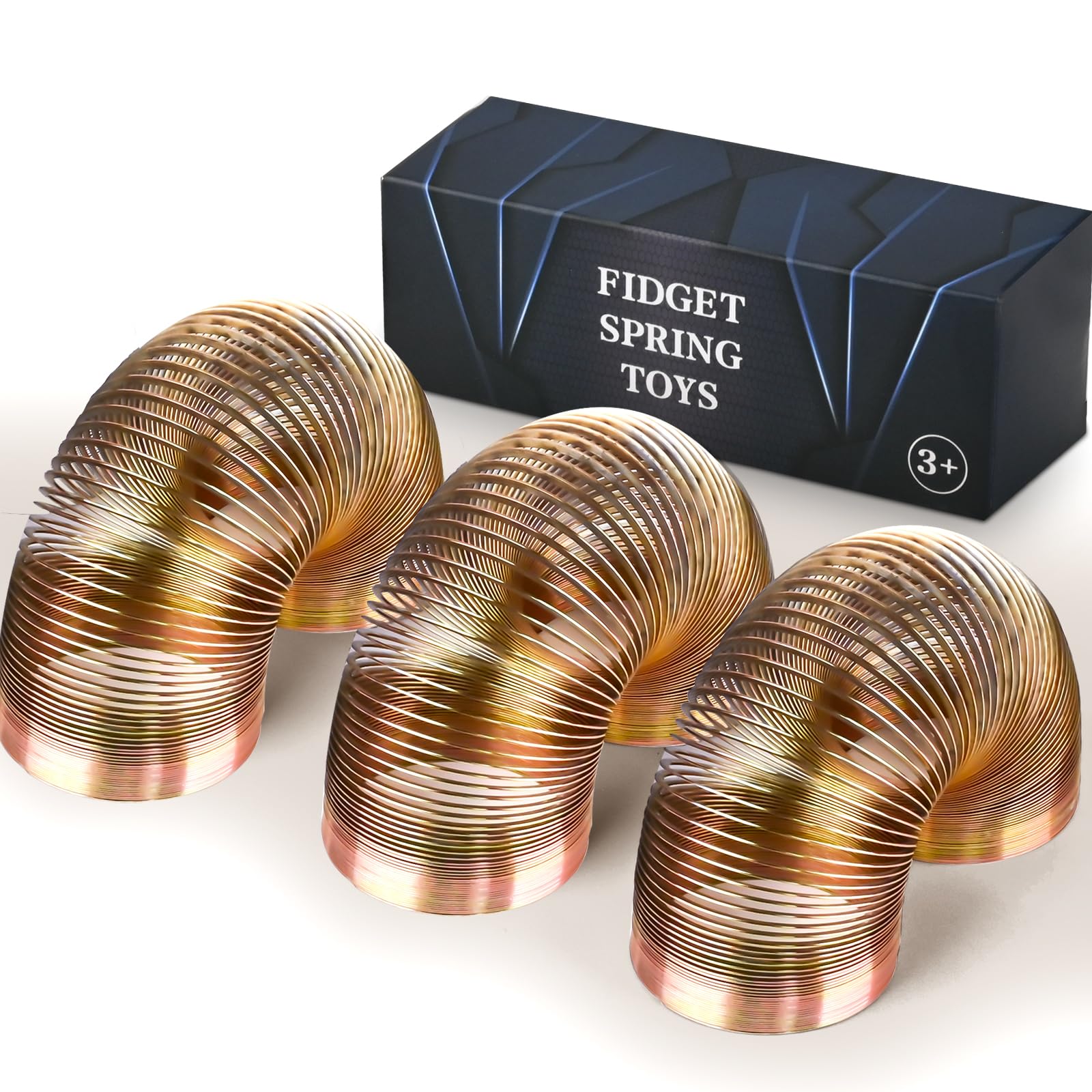 Photo 1 of Metal Fidget Spring Toys, Quiet Cool Stress Relief Toys 3 PCS Set for Adults Office Desk Spring Walking Toy for Classroom Prize Office Desk Raffle Prizes for Kids Teen Boy Man