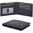 Slim Leather Wallet for Men - RFID Blocking Slim Minimalist Front Pocket - Thin & Stylish with ID Window, Gift For Men