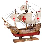 SAILINGSTORY Wooden Model Ship Santa Maria 1/50 Scale Replica | Handcraft Authentic Details, Nautical Decor