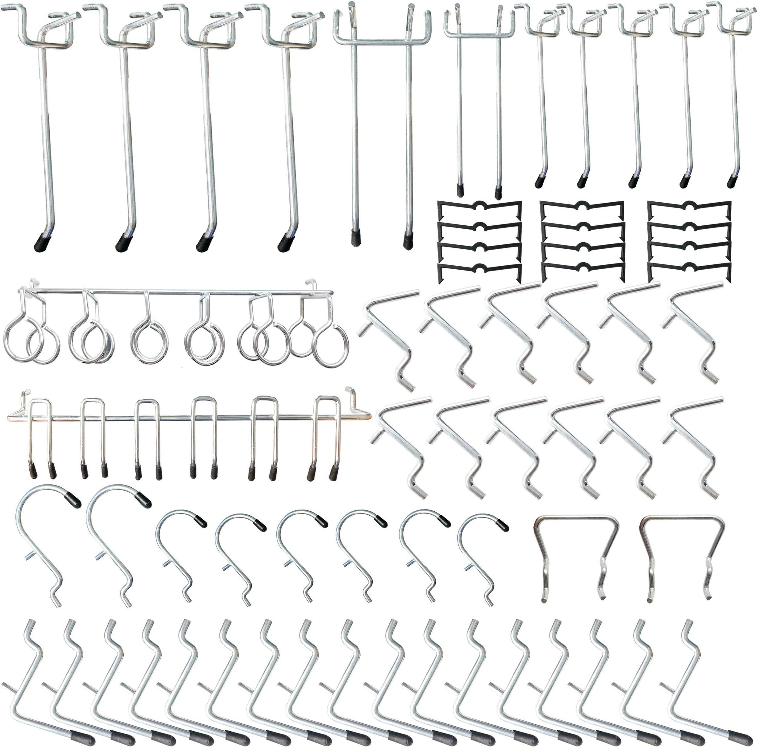 Pegboard Hooks Assortment - 81Pcs Peg Hook Organization with Peg Locks