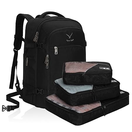 Hynes Eagle 40 Litern Großer Reiserucksack Handgepäckkoffer Handgepäck im Flugzeug 51x34x25cm Schwarz 2