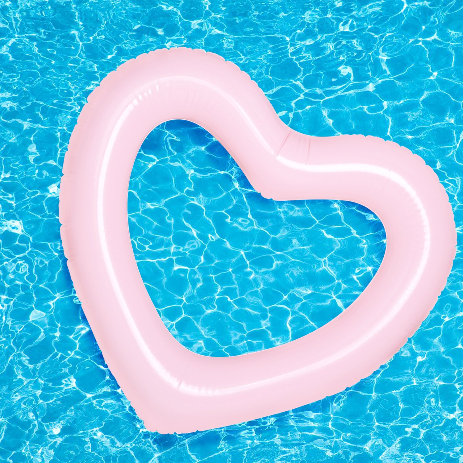 HeySplash Inflatable Heart Shape Women Swim Ring Pool Love Float