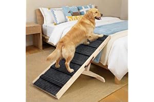 iPetba Dog Ramp for Bed & Couch for Small & Medium Dogs - Joint-Friendly, Anti-Slip, Adjustable, Odor-Free, Up to 70 lbs