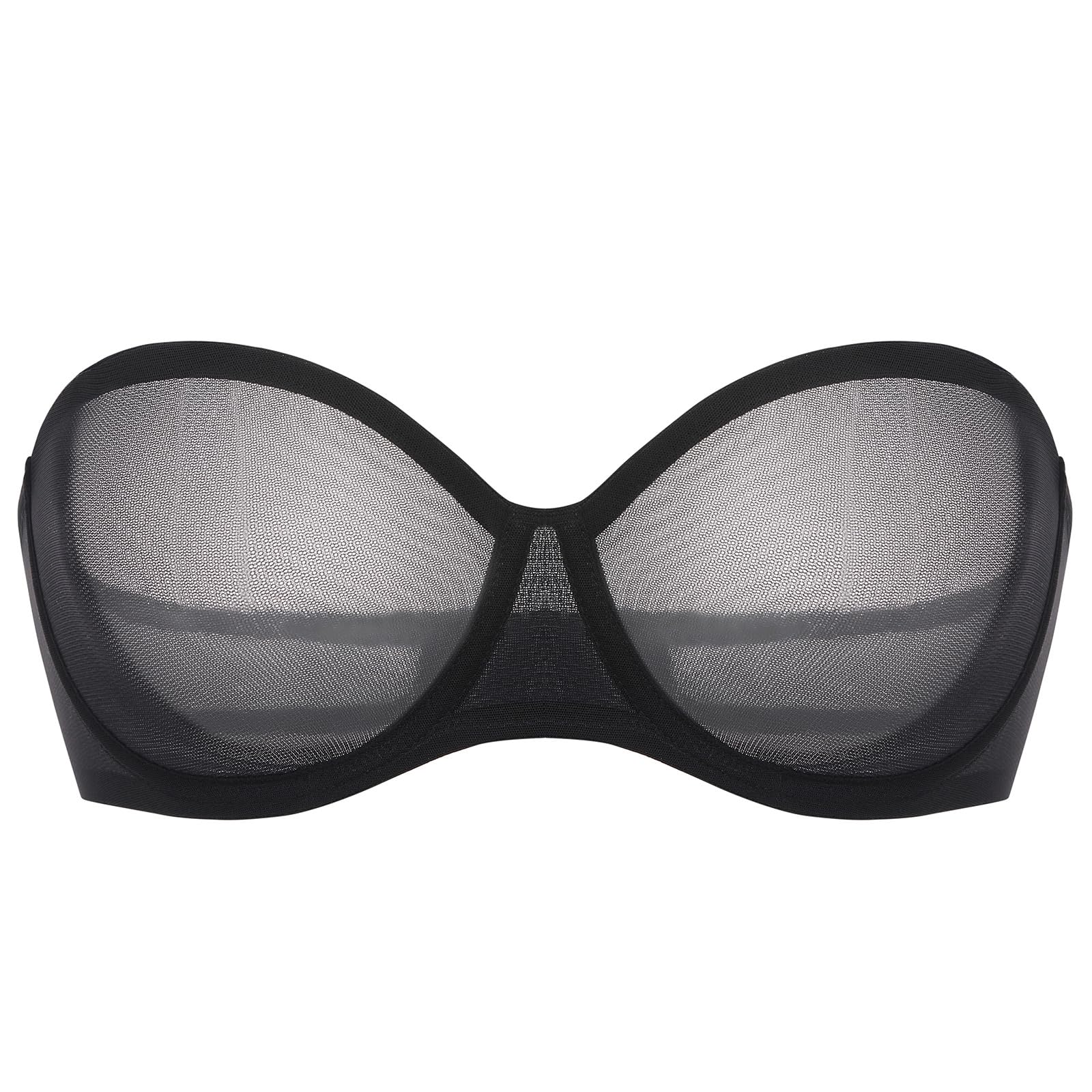INLYRIC Women's Sheer Strapless Bras Mesh Sexy