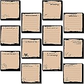 Pasimy 12 Pcs Inspirational Sticky Notes 3 x 3 Inch Motivational Fun Cute Sticky Notes Kraft Appreciation Note Pads Positive Stick Pads Self Memo Pads Gift for Office Supplies, 50 Sheets Each